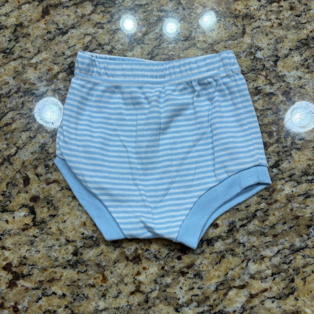 Vintage Baby Blue White Striped Diaper Cover Bloomers 6-9 Months